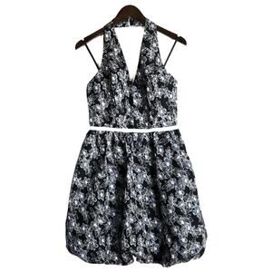 MAGGY LONDON floral halter bubble hem party dress Size 6 NEW